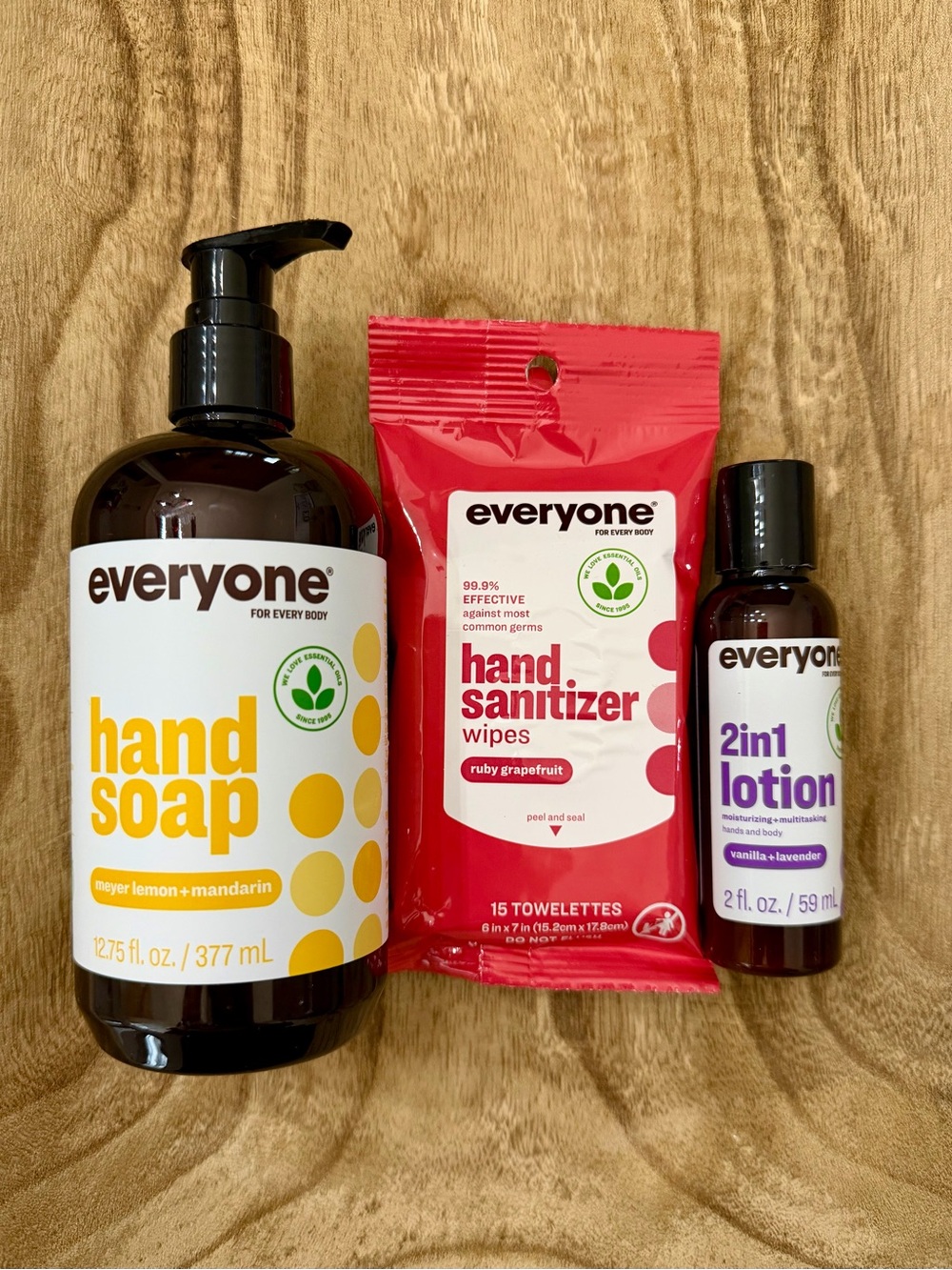 Everyone Hand Soap, Hand Sanitizer Wipes & 2in1 Lotion Set